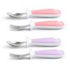 Picture of Munchkin® Raise™ Toddler Fork and Spoon Utensil Set, Rest Keeps Tip Off Table, BPA Free, 4 Pack, Pink/Purple