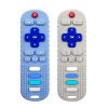 Picture of ROBBEAR Baby Teething Toys, Food Grade Silicone Teether for Babies 3 6 12 18 Months, TV Remote Shape Toddlers Chew Toys, Freezer BPA Free (Blue+Beige)