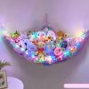 Picture of Unicorn Castle Stuffed Animals Net or Hammock Kids Toy Storage Organizer with LED Light Hanging Corner Stuffed Animals Holder Kids Girls Room Decor(Pack of 1)
