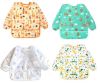 Picture of Accmor 4 Pack Long Sleeve Baby Bibs, Waterproof Sleeved Bib, Toddler Soft Bib for 6-24 Months
