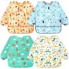 Picture of Accmor 4 Pack Long Sleeve Baby Bibs, Waterproof Sleeved Bib, Toddler Soft Bib for 24-36 Months