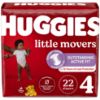 Picture of Huggies Size 4 Diapers, Little Movers Baby Diapers, Size 4 (22-37 lbs), 22 Count (Packaging May Vary)