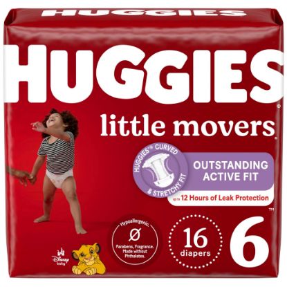 Picture of Huggies Size 6 Diapers, Little Movers Baby Diapers, Size 6 (35+ lbs), 16 Count