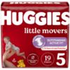 Picture of Huggies Size 5 Diapers, Little Movers Baby Diapers, Size 5 (27+ lbs), 19 Count