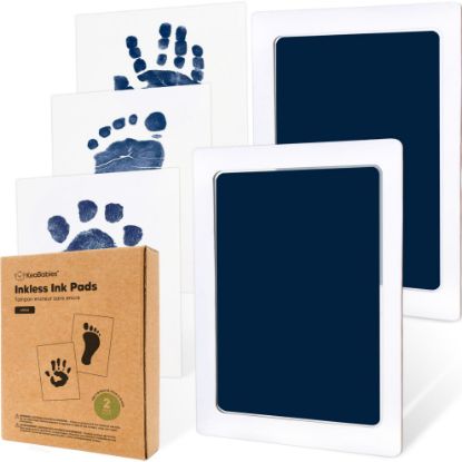 Picture of 2-PackInkless Hand and Footprint Kit - Ink Pad for Baby Hand and Footprints - Dog Paw Print Kit,Dog Nose Print Kit - Baby Footprint Kit, Clean Touch Baby Foot Printing Kit, Handprint Kit(Navy, L)