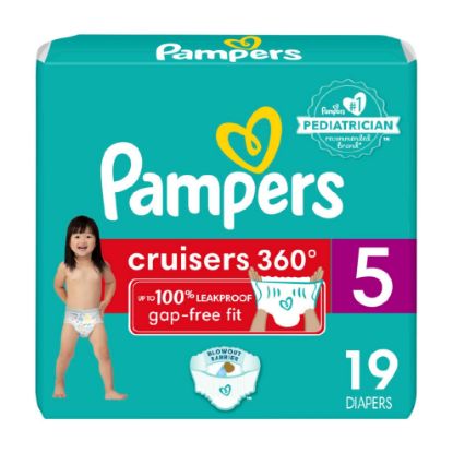 Picture of Pampers Diapers - Cruisers 360 - Size 5, 19 Count, Babyproof up to 100% Leakproof Pull-On Diaper