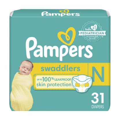 Picture of Pampers Baby Diapers - Swaddlers - Size 0, 31 Count, Ultra Absorbent Disposable Newborn Diaper