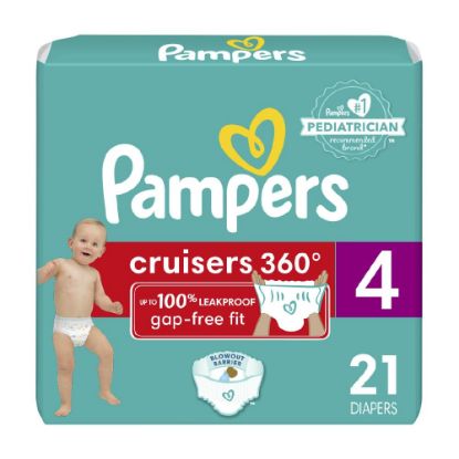 Picture of Pampers Diapers - Cruisers 360 - Size 4, 21 Count, Babyproof up to 100% Leakproof Pull-On Diaper