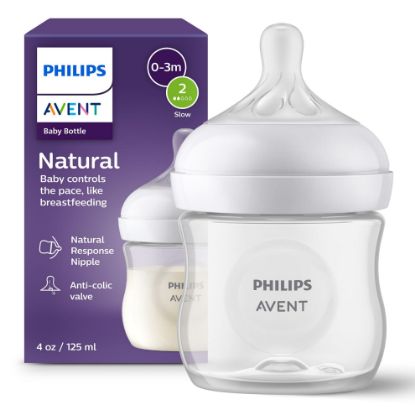 Picture of Philips Avent Natural Baby Bottle with Natural Response Nipple (Slow Flow, Flow 2), SCY900/91