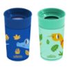 Picture of Dr. Brown's Milestones Cheers 360 Cup Spoutless Transition Cup, Travel Friendly & Leak-Free Sippy Cup, Blue Alligator - Turquoise Snake, 10 oz/300 mL, 2 Pack