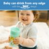 Picture of Dr. Brown's Milestones Cheers 360 Cup Spoutless Transition Cup, Travel Friendly & Leak-Free Sippy Cup, Blue Alligator - Turquoise Snake, 10 oz/300 mL, 2 Pack