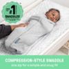 Picture of SwaddleMe by Ingenuity Compression Baby Swaddle Pod, Two-Way Zipper for Easy Diaper Changes, Improves Sleep & Calms Startle Reflex, 0-2 Months, 1.0 TOG, 1-Pack - Flower Confetti