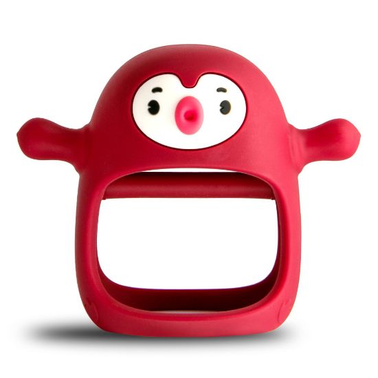 Picture of Smily Mia Smily Mia Penguin Teethers, Silicone TeethingToys for Babies 0-6Months, Baby Teethers for 3-6Months, Hand Teether for Infants, Pacifiers for New Born,Red