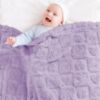 Picture of Yurhap Fleece Baby Blanket Heart Checkered Blanket, Ultra Soft Cozy Baby Blankets for Girls Boys, Fluffy Infant Toddler Newborn Receiving Blankets for Crib Stroller 30”×40” (Purple)