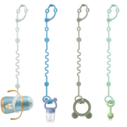 Picture of LittleHugs Toy Straps for Baby, Adjustable Toy Holder for Stroller Accessories, Silicone Baby Tether Pacifier Clip, No Throw Baby Travel Essential Leash for High Chair, Car Seat (boy-4 Pack)