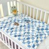 Picture of Yurhap Checkered Baby Blanket Fleece Baby Blankets for Boys, Ultra Soft Cozy Fluffy Infant Toddler Newborn Receiving Blankets for Crib Stroller, 30''x40'', Blue