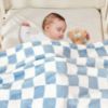 Picture of Yurhap Checkered Baby Blanket Fleece Baby Blankets for Boys, Ultra Soft Cozy Fluffy Infant Toddler Newborn Receiving Blankets for Crib Stroller, 30''x40'', Blue