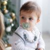 Picture of Pacifier Clip Baby Boys Girls Binky Clips Holder Soothie Paci Clip Silicone Bead Teething Relief Teether Toy Baby Birthday Christmas Set of 2 Pack(Gray, Mossy Green)
