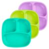 Picture of Re-Play Made in USA 7" Deep Walled Divided Plates for Kids, Set of 3 - Reusable 3 Compartment Plates, Dishwasher and Microwave Safe - 7.37" x 7.37" x 1.25", Mermaid