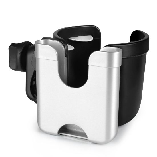 Picture of Accmor Stroller Cup Holder with Phone Holder, Bike Cup Holder, Universal Cup Holder for Uppababy Nuna Doona Strollers, 2-in-1 Cup Phone Holder for Stroller, Bike, Wheelchair, Walker, Scooter