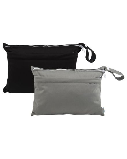 Picture of babygoal Wet Dry Bags for Baby Cloth Diapers, Washable Travel Bags, Beach, Pool, Gym Bag for Swimsuits & Wet Clothes with Two Zippered Pockets 2 Pack Small Size 2LNS01