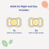 Picture of MAM Air Day & Night Baby Pacifier, for Sensitive Skin, Glows in The Dark, 3 Pack, 16+ Months, Boy