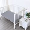 Picture of Biloban Crib Sheets Girl Fitted, 2 Pack Crib Sheet Fits for Standard Crib Mattress, Neutral Toddler Bed Sheets for Baby Boys, Grey & Pink, 52”X 28”