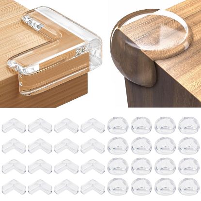 Picture of 32 Pack Corner Protector Baby, Table Corner Protectors for Baby Corner Protector Guards Clear Corner Protectors for Furniture Corner Protectors Corner Guards Baby Proof Corner Covers Baby Safety