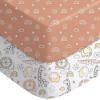 Picture of Yoofoss Pack and Play Sheets Fitted, Mini Crib Sheets 2-Pack for Pack N Play Mattress, Stretchy Playard Sheet, Soft and Breathable Animal World
