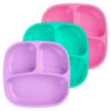Picture of Re-Play Made in USA 7" Deep Walled Divided Plates for Kids, Set of 3 - Reusable 3 Compartment Plates, Dishwasher and Microwave Safe - 7.37" x 7.37" x 1.25", Sparkle