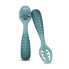 Picture of NumNum Baby Spoons Set, Baby Essentials Pre-Spoon GOOtensils for 12+ Months, First Stage Self-Feeding Spoons for Baby Led Weaning (BLW), Silicone Toddler Utensils, BPA-Free, 2 Pack Blue