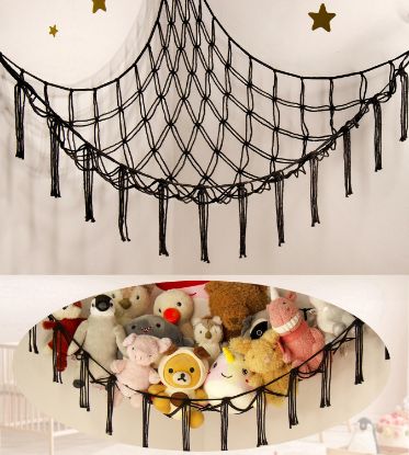 Picture of Stuffed Animals Storage Hammock Net Corner - Large Cool Y2K Adult Toy Hammock Hanging Organizers Storage - Boys Room Decor - Funny Stuff Goth Decorations