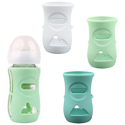 Picture of 3 Pack Silicone Sleeves for Avent Natural Glass Baby Bottles, Anti Breakage Baby Bottle Holder, Compatible Philips Avent Glass Natural Baby Bottle 8 oz, BPA Free