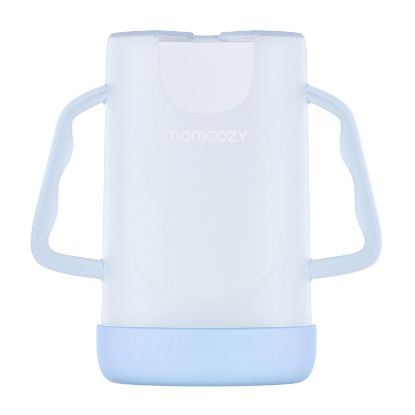 Picture of Momcozy Squeeze Pouch Holder for Food Pouches and Drink Boxes, Baby Pouch Holder Allows Baby to Self-Feed and Avoid Messes, Baby Food Pouch Holder Handle is Easy to Grip, Comfortable, Blue