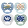 Picture of Dr. Brown's Advantage Glow-in-the-Dark Baby Pacifier, Fully Symmetrical Soother with Soft Silicone Bulb, Blue Sunrise-Blue Ocean, 0-6m, BPA Free, 4 Pack