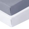 Picture of Biloban Crib Sheets Fitted, 2 Pack Crib Sheet Fits for Standard Crib Mattress, Neutral Toddler Bed Sheets for Baby Boys and Girl, Grey & White, 52”X 28”
