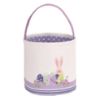Picture of LessMo Easter Bunny Basket Egg Buckets, Purple Cute Personalized Canvas Cotton Tote Bags Egg Hunt Basket for Easter Party Gifts