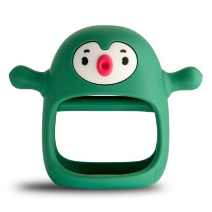 Picture of Smily Mia Penguin Buddy Never Drop Silicone Baby Teething Toy for 0-6month Infants, Baby Chew Toys for Teething Pain Relief, Hand Teether for 3-6Months,Gum Massager for Babies, Pine Green