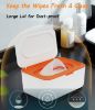 Picture of Wipes Dispenser, Wipe Holder for Baby & Adult, Seposeve Refillable Wipe Container, Keeps Wipes Fresh, One-Handed Operation. Non-Slip, Easy Open/Close Wipes Pouch Case, Light Orange