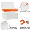 Picture of Wipes Dispenser, Wipe Holder for Baby & Adult, Seposeve Refillable Wipe Container, Keeps Wipes Fresh, One-Handed Operation. Non-Slip, Easy Open/Close Wipes Pouch Case, Light Orange