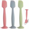 Picture of MAIKKB Diaper Spatula 3 Pack Baby Diaper Cream Spatula Soft Silicone Baby Butt Paste Spatula Brush Diaper Paste Spatula,Diaper Cream Applicator With Suction Base Full Size (Gray+Red+Green)