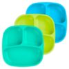 Picture of Re-Play Made in USA 7" Deep Walled Divided Plates for Kids, Set of 3 - Reusable 3 Compartment Plates, Dishwasher and Microwave Safe - 7.37" x 7.37" x 1.25", Under the Sea