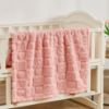 Picture of Yurhap Fleece Baby Blanket Heart Checkered Blanket, Ultra Soft Cozy Baby Blankets for Girls Boys, Fluffy Infant Toddler Newborn Receiving Blankets for Crib Stroller 30”×40” (Dark Pink)