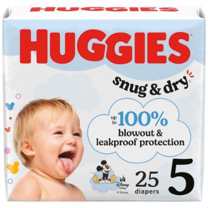 Picture of Huggies Size 5 Diapers, Snug & Dry Baby Diapers, Size 5 (27+ lbs), 25 Count, Packaging May Vary