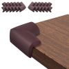 Picture of 12 Pack Soft Corner Protector Baby Proofing Edge and Corner Guards, Table Corner Protectors for Furniture, Safety Pre-Taped Rubber Corner Covers for Fireplace, Stair, Cabinet (Brown)