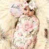 Picture of Galabloomer Newborn Receiving Blanket Headband Set Baby Flower Swaddle (vintage flower)