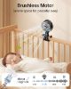 Picture of Bearwind Mini Portable Stroller Fan for Travel,360° Rotation,4-Speed LED Night Light Clip on Fans Operated by Rechargeable Battery, Cordless Fan with Tripod Car Seat Baby Pram (Black)