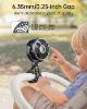 Picture of Bearwind Mini Portable Stroller Fan for Travel,360° Rotation,4-Speed LED Night Light Clip on Fans Operated by Rechargeable Battery, Cordless Fan with Tripod Car Seat Baby Pram (Black)