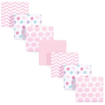 Picture of Luvable Friends Unisex Baby Cotton Flannel Receiving Blankets, Pink Dots 7-Pack, One Size