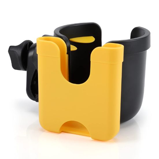 Picture of Accmor Stroller Cup Holder with Phone Holder, Bike Cup Holder, Universal Cup Holder for Uppababy Nuna Doona Strollers, 2-in-1 Cup Phone Holder for Stroller, Bike, Wheelchair, Walker, Scooter